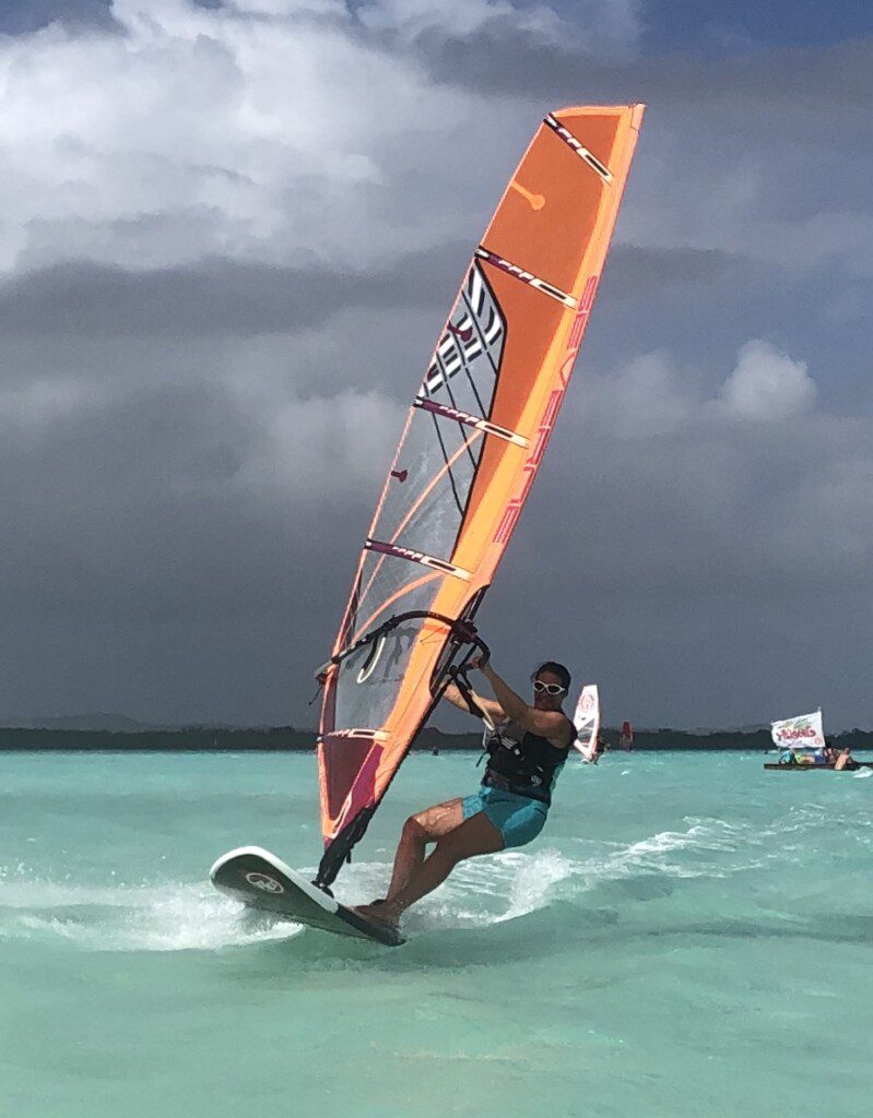 Sandy Geddes windsurfing after diagnosis CRPS RSDSA