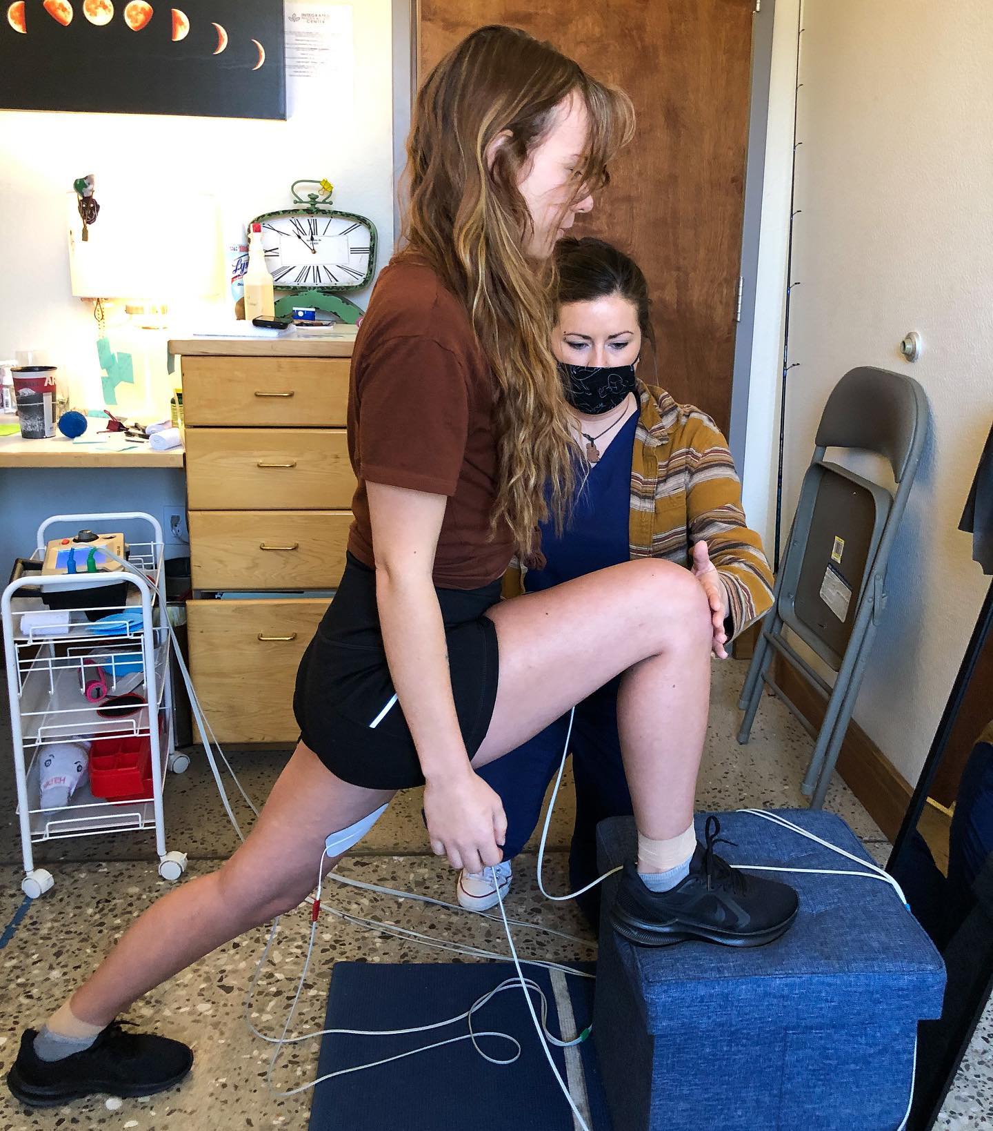 Woman doing rehabilitating exercises